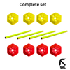 Hexagon Cone with Hurdle Pole Set ( 8 cones & 4 Agility Poles)