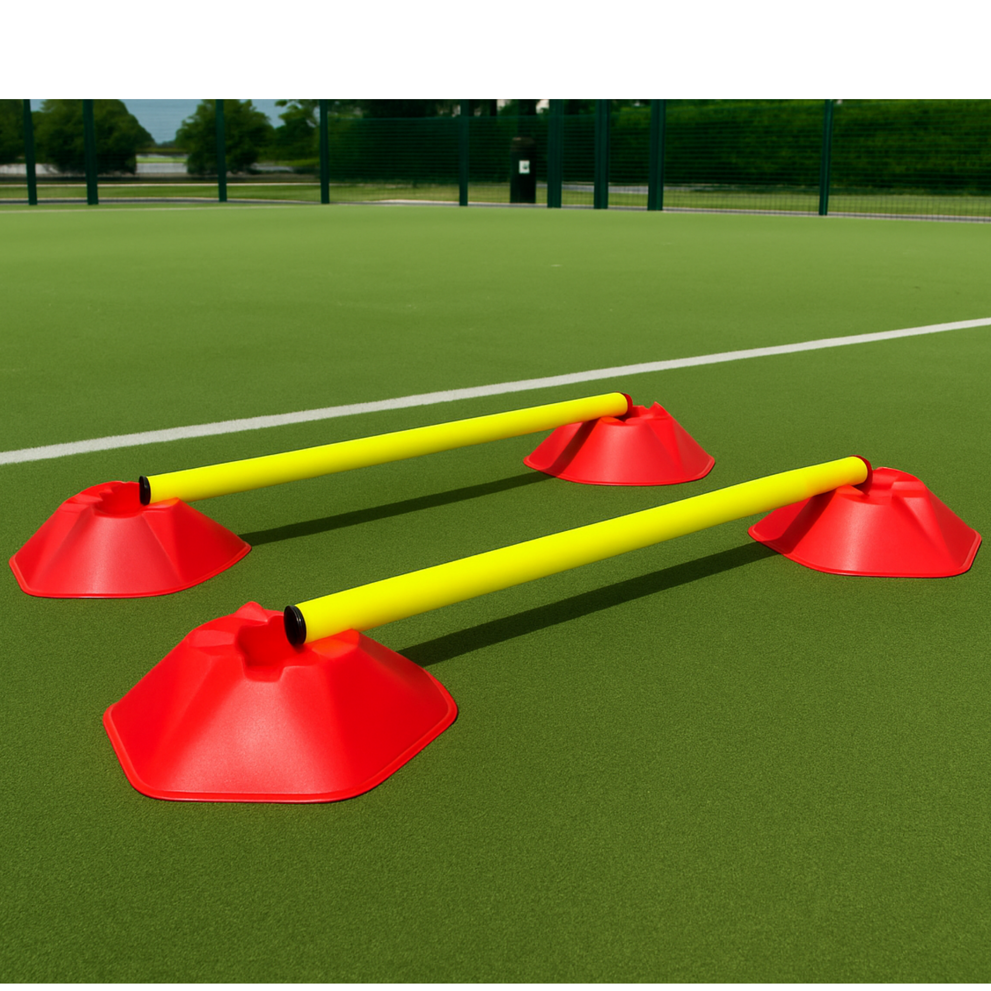 Hexagon Cone with Hurdle Pole Set ( 8 cones & 4 Agility Poles)