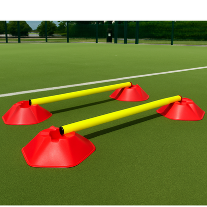 Hexagon Cone with Hurdle Pole Set ( 8 cones & 4 Agility Poles)
