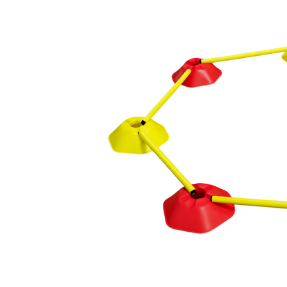 Hexagon Cone with Hurdle Pole Set ( 8 cones & 4 Agility Poles)