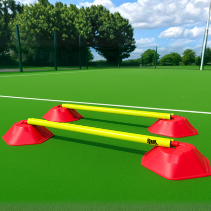 Hexagon Cone with Hurdle Pole Set ( 8 cones & 4 Agility Poles)