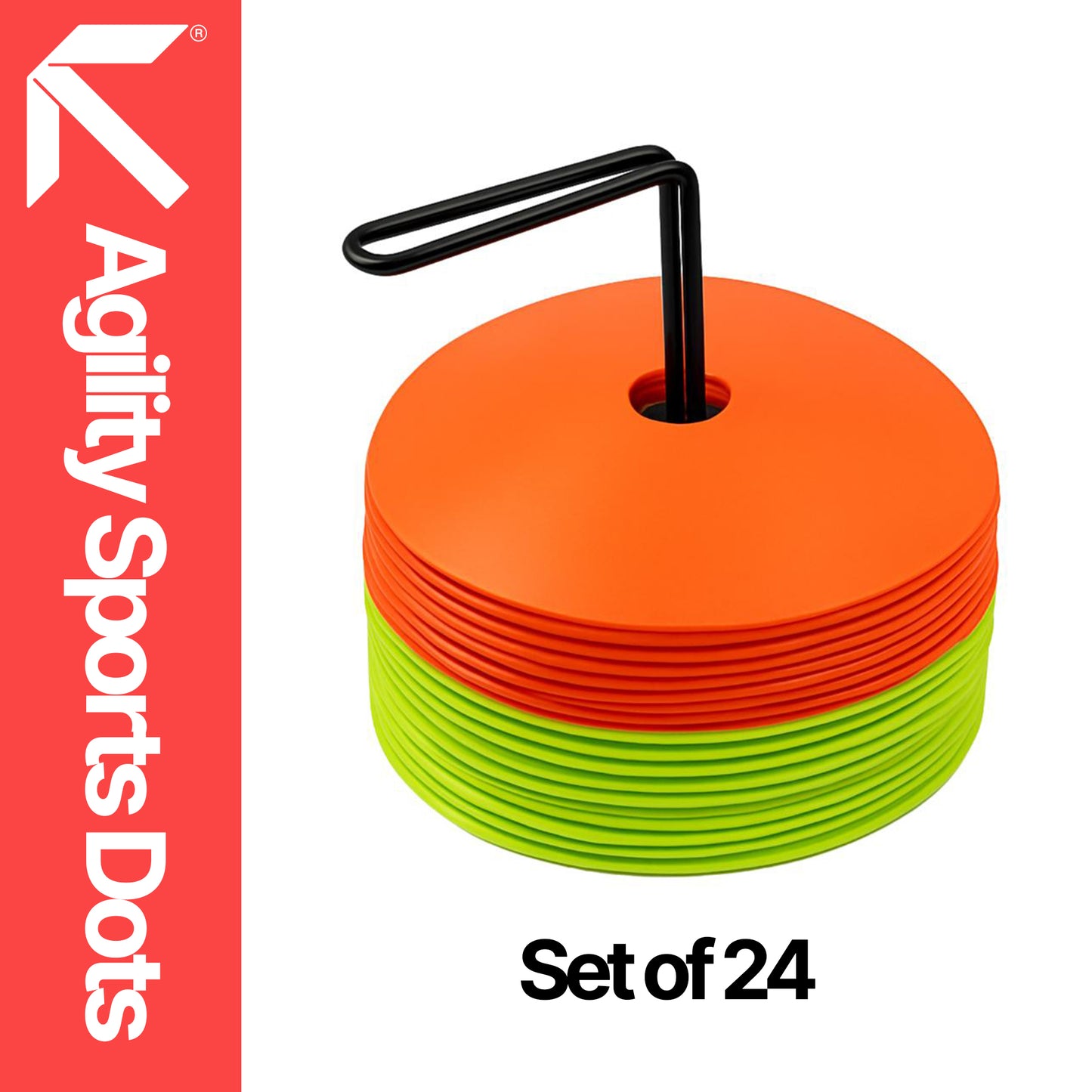 RAPID 24-Pack Agility Disc Markers with Carry Handle