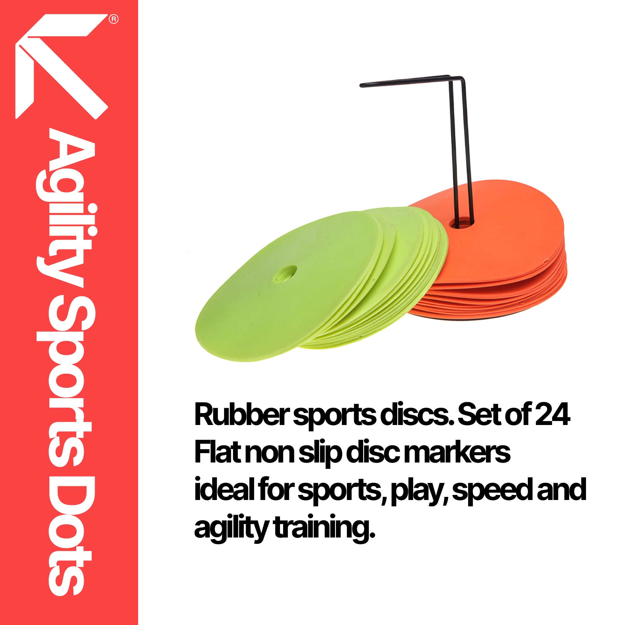 RAPID 24-Pack Agility Disc Markers with Carry Handle