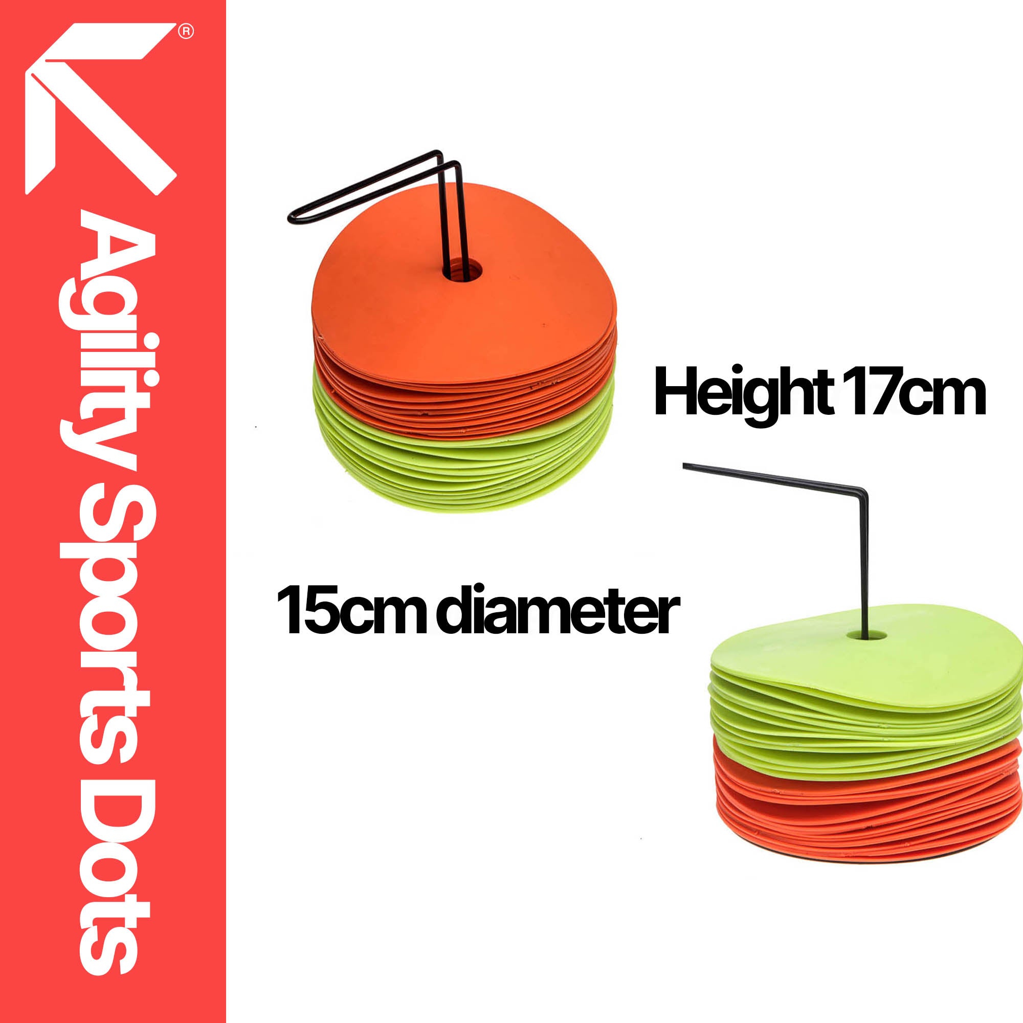 RAPID 24-Pack Agility Disc Markers with Carry Handle