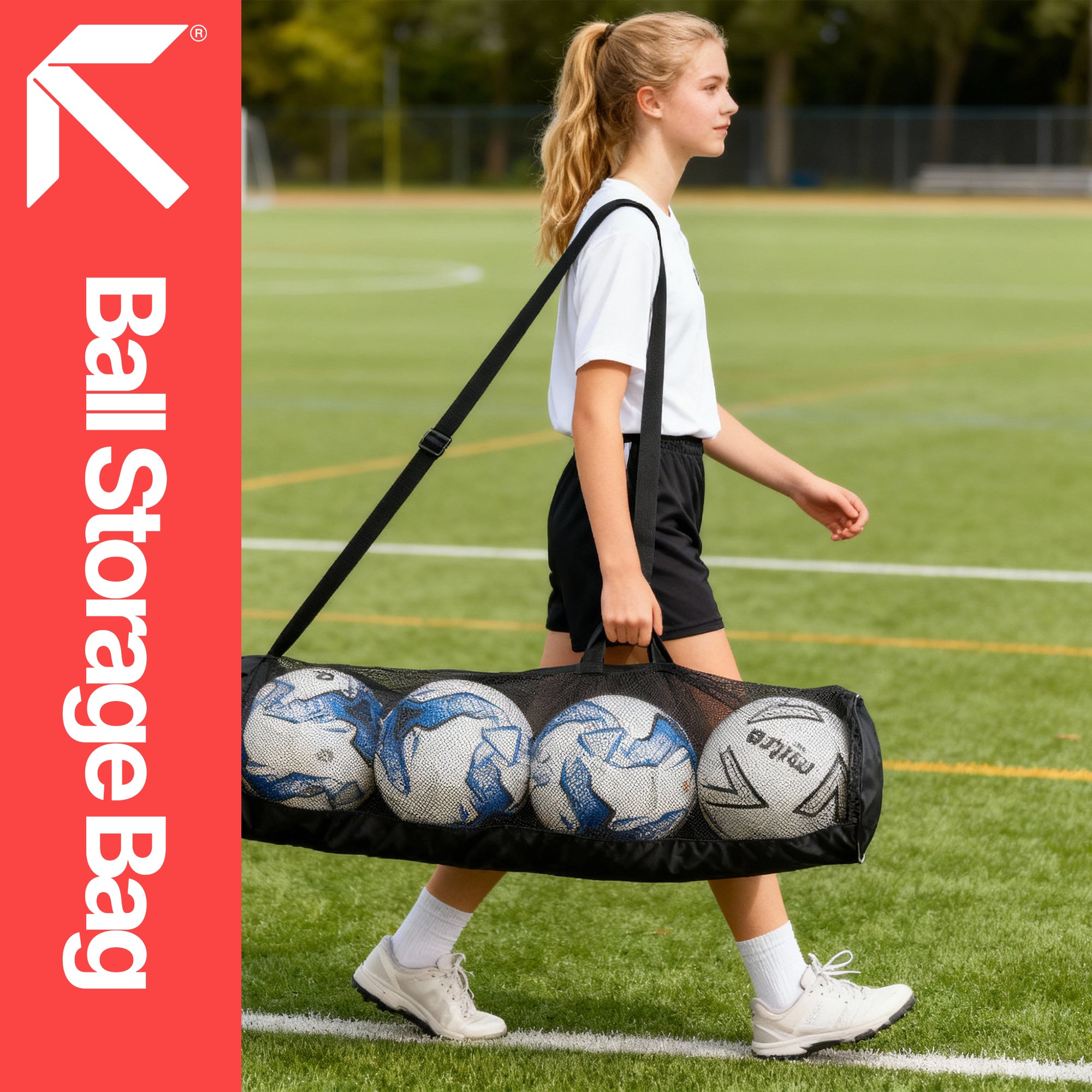  Black Ball Nylon Mesh Sack for Football