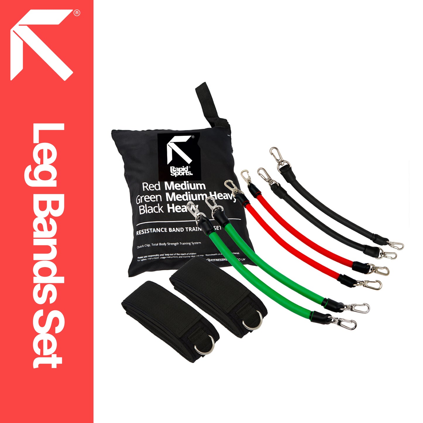 RAPID Kinetic Resistance Leg Band Set – Adjustable Leg Straps