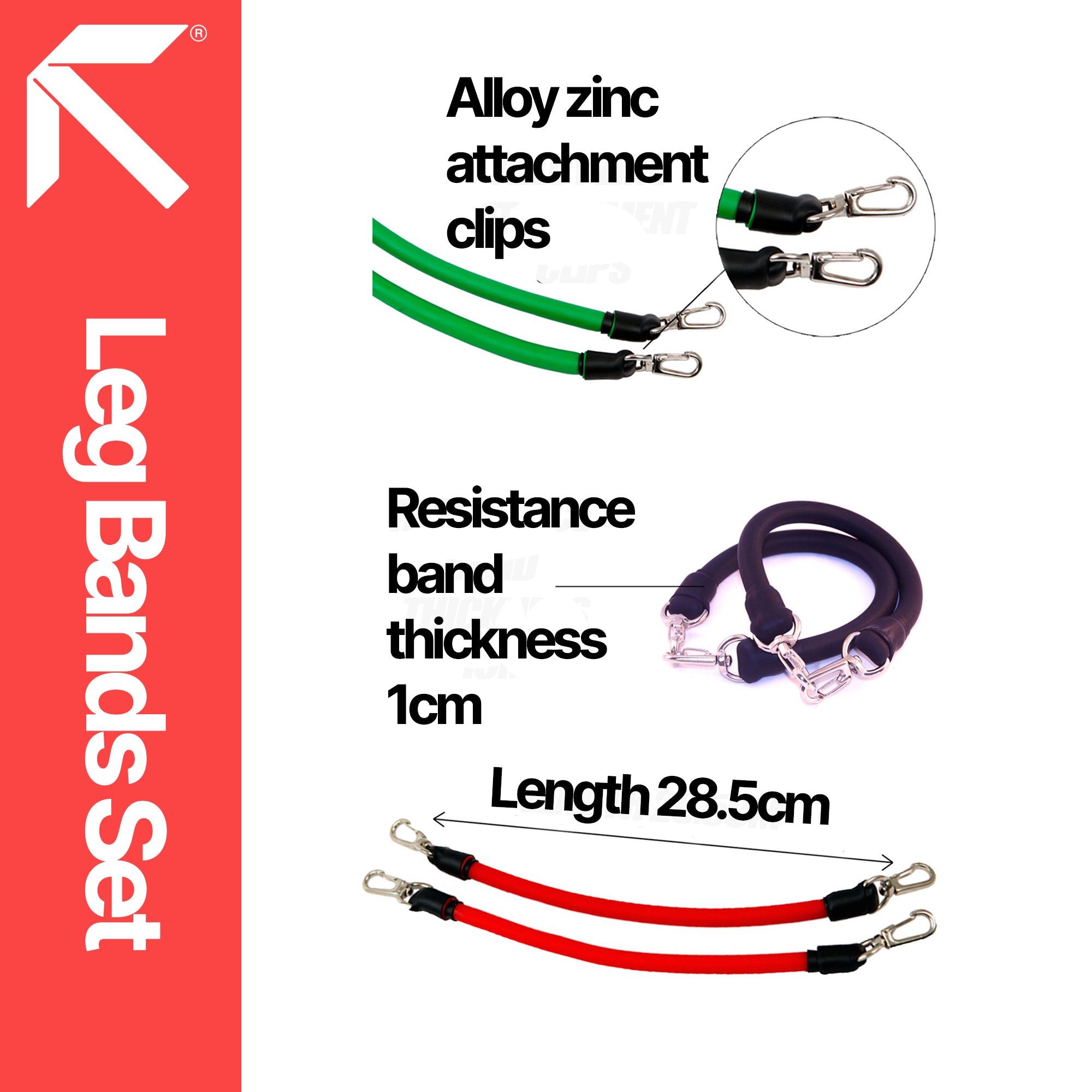RAPID Kinetic Resistance Leg Band Set – Adjustable Leg Straps