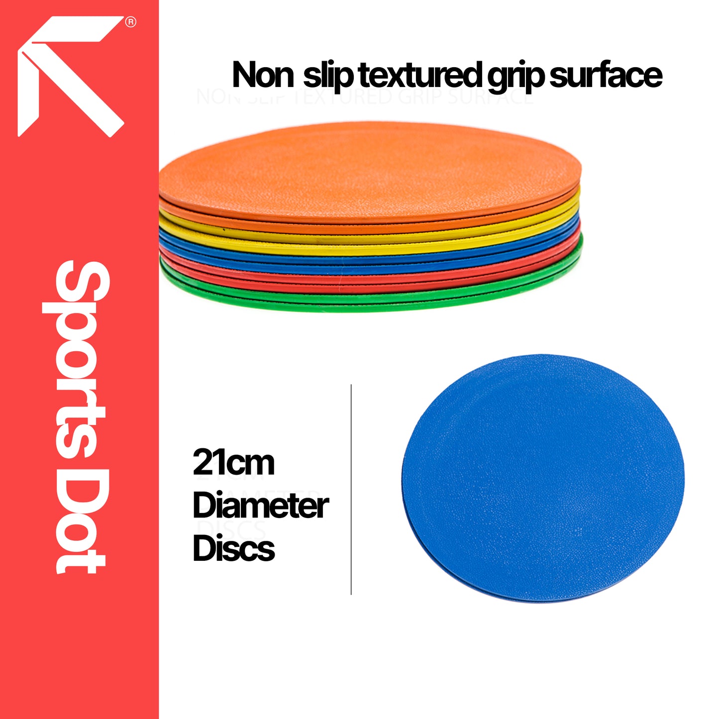 Agility Sports Non-Slip Flat Disc Markers (Indoor & Outdoor Use)