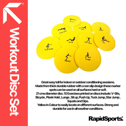 RAPID Set of 10 Non‑Slip Workout Disc Markers