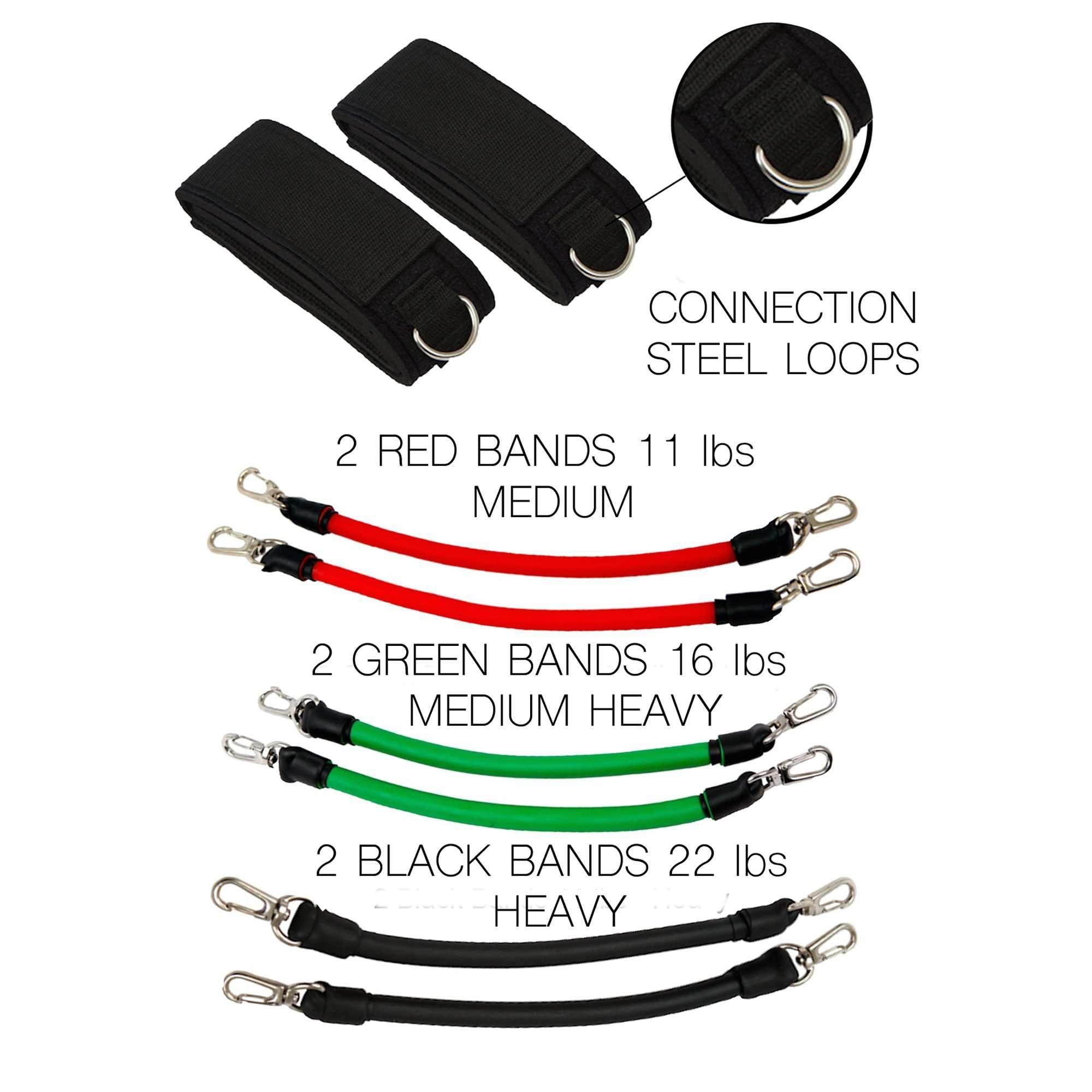 FH Extreme Resistance Bands Exercise Leg Band Set 13 pcs - Fitness Health