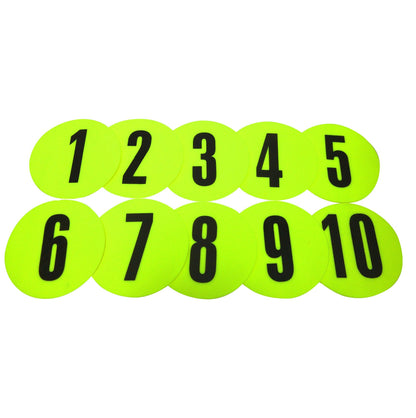 FH Flat Disc Markers Set - Numbered 1 to 10 - Fitness Health