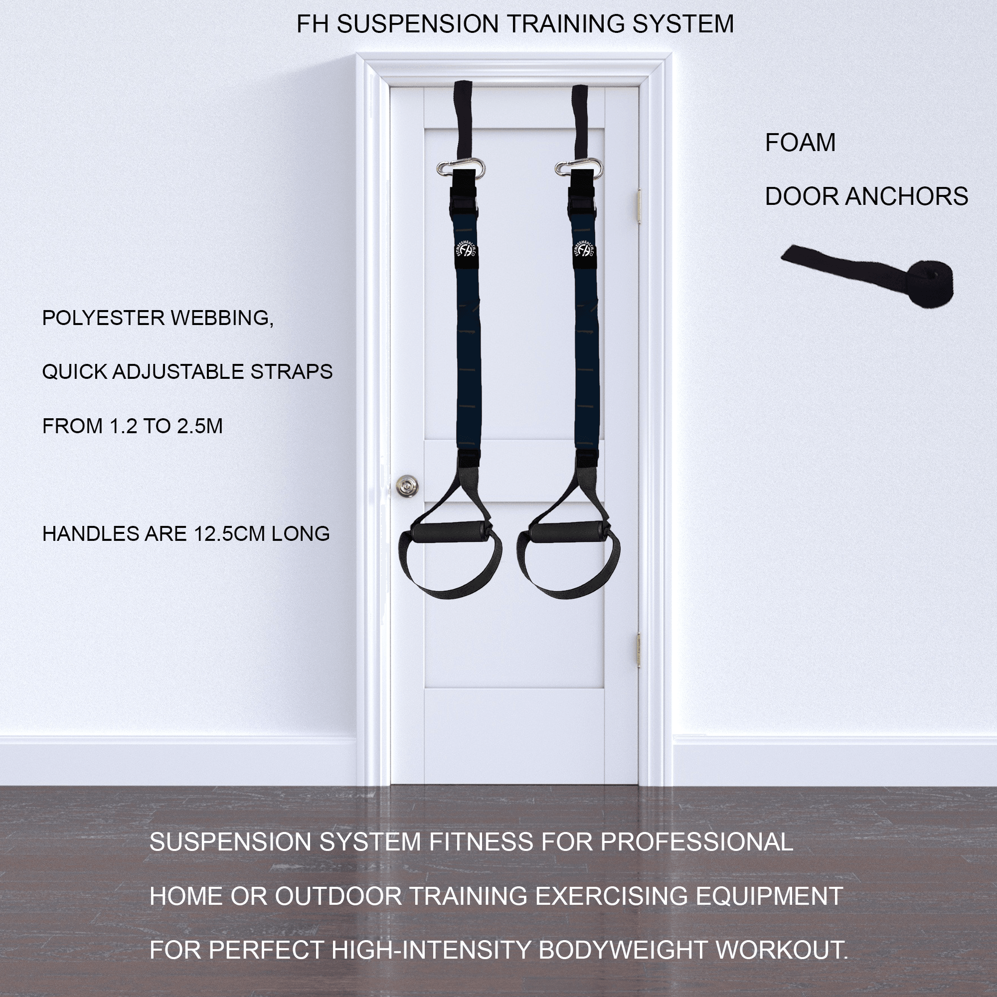 FH Suspension Bodyweight Fitness Training System Home Outdoor - Fitness Health