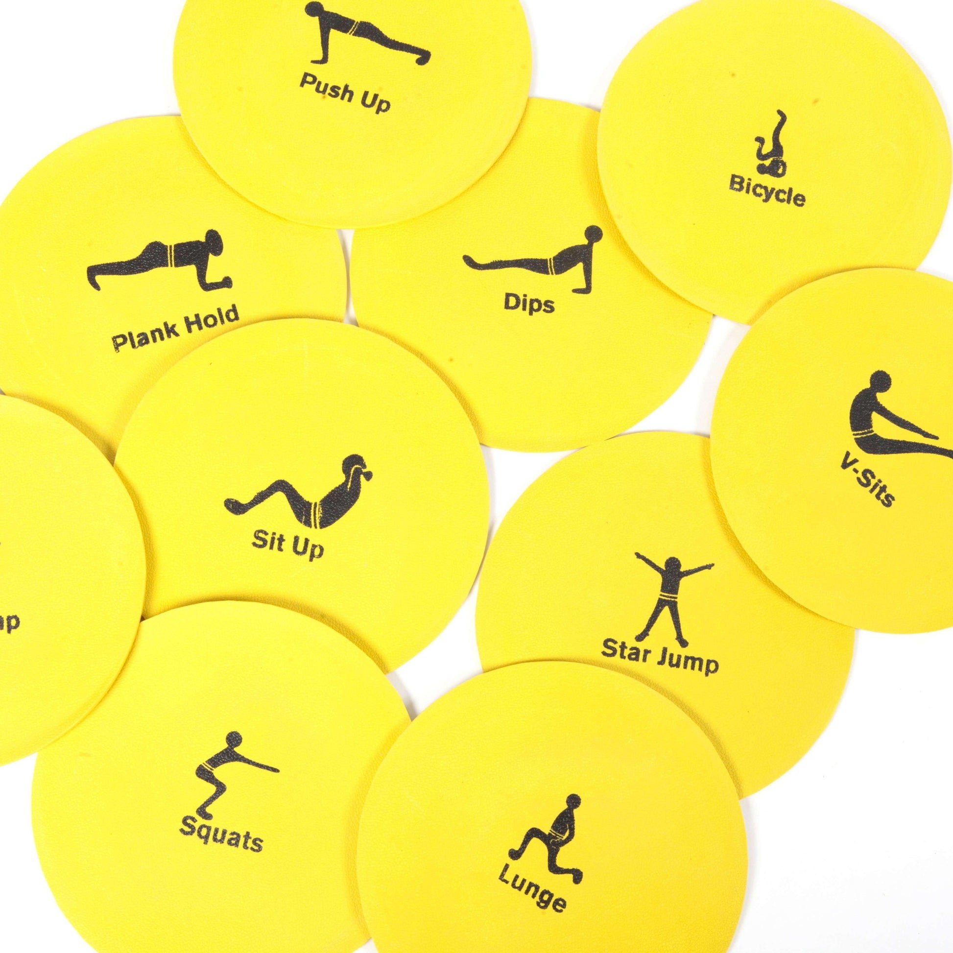 Flat Disc Exercise Workout Non Slip Circuit Training Set - Fitness Health