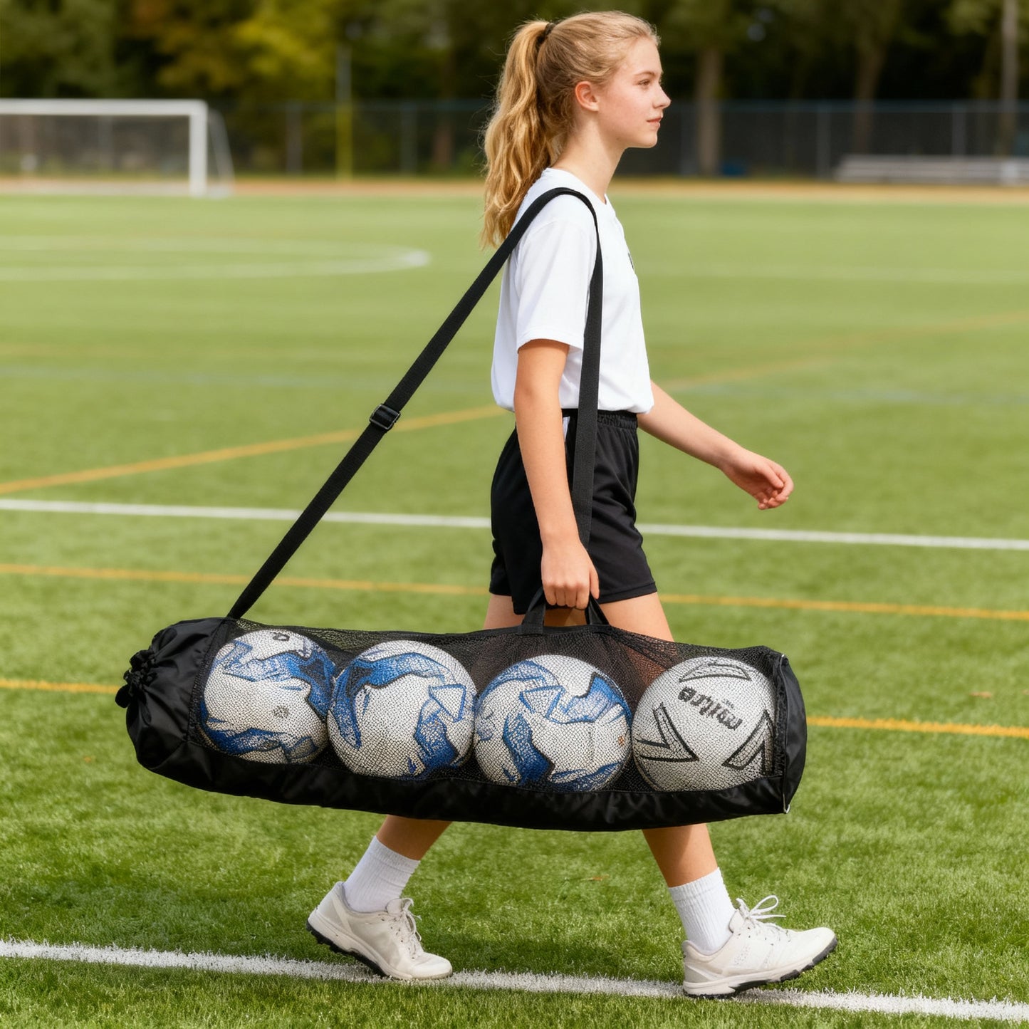  Black Ball Nylon Mesh Sack for Football