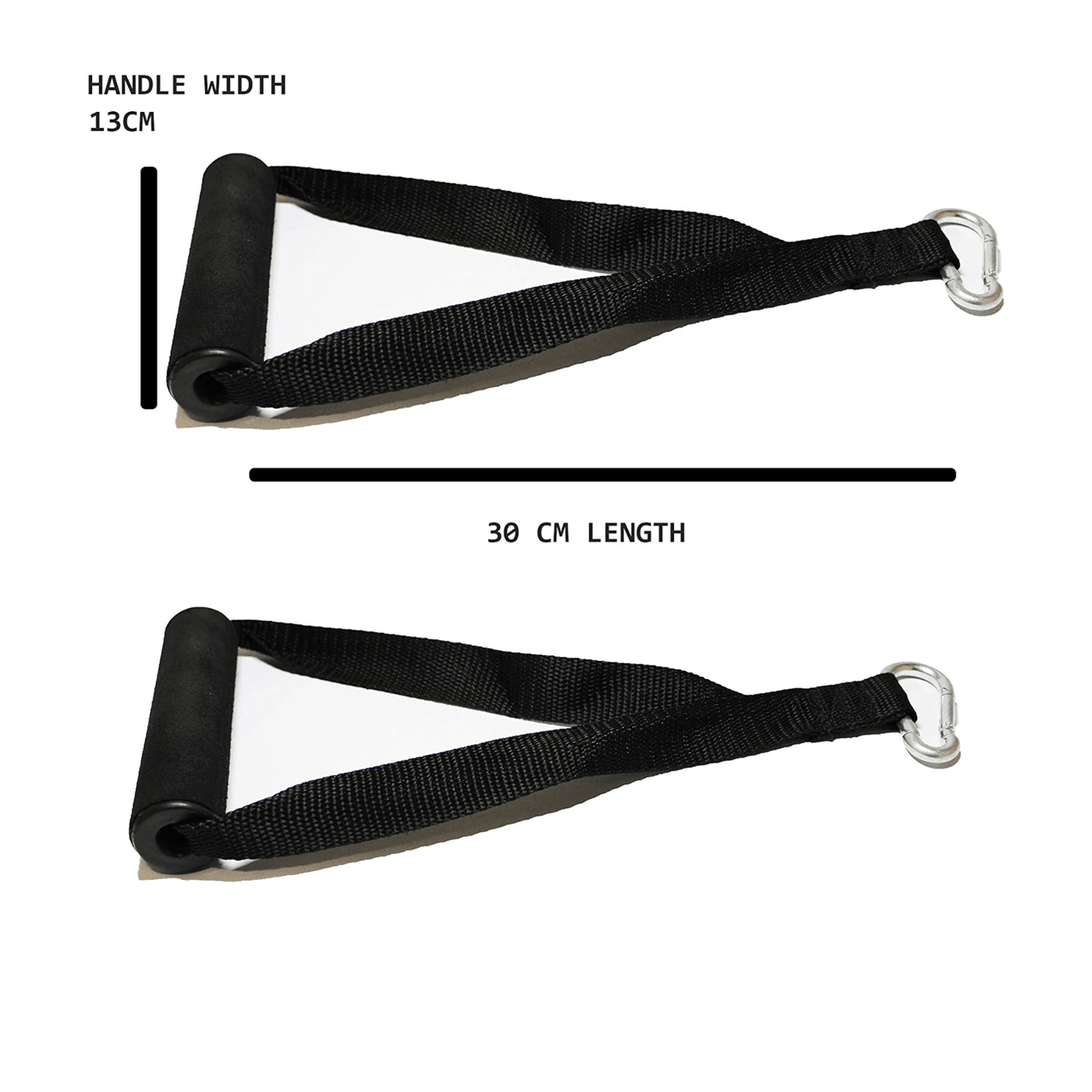 Heavy Duty (Pair) Gym Cable Machine Attachments, Resistance Band Stirrup Handles - Fitness Health 