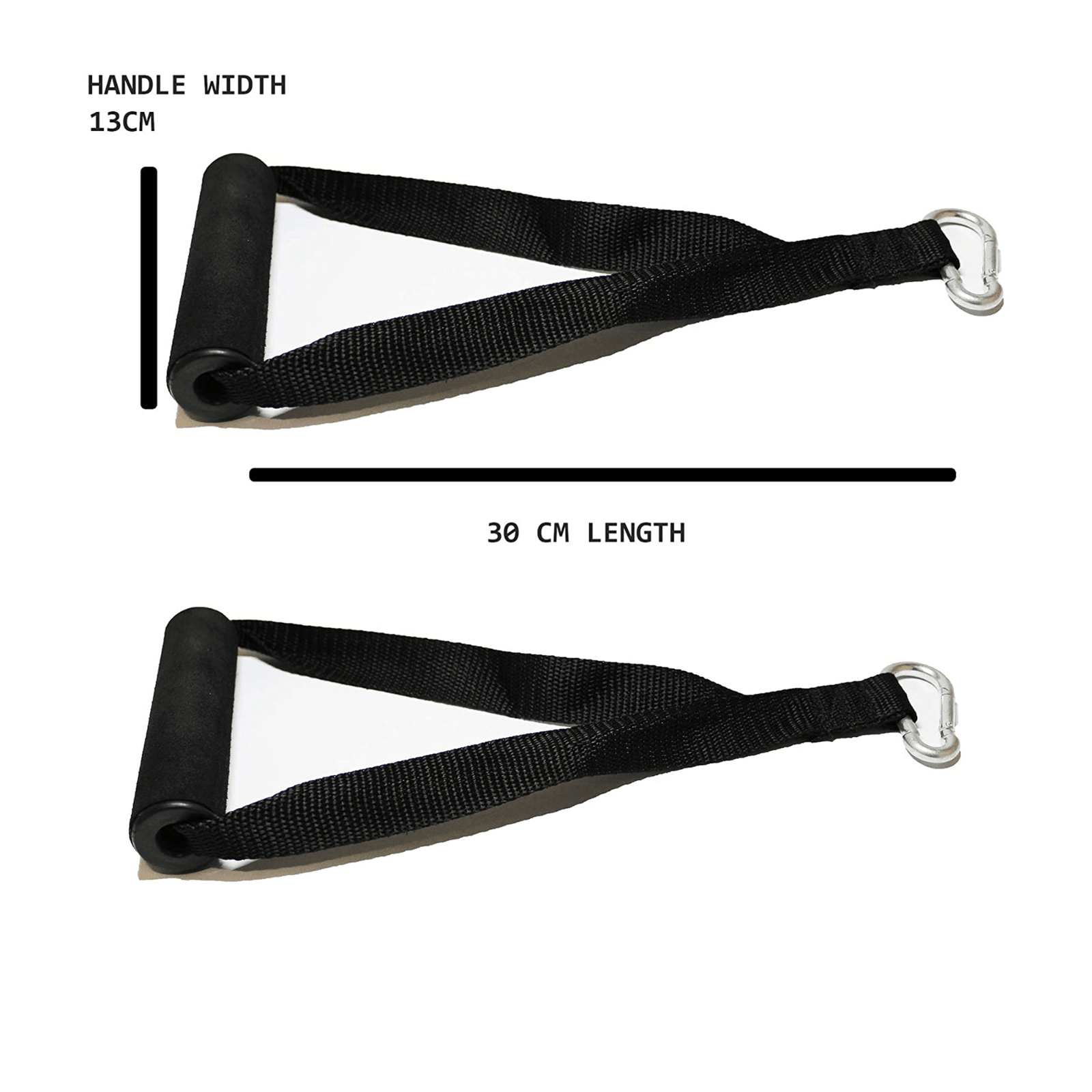 Heavy Duty (Pair) Gym Cable Machine Attachments, Resistance Band Stirrup Handles - Fitness Health 