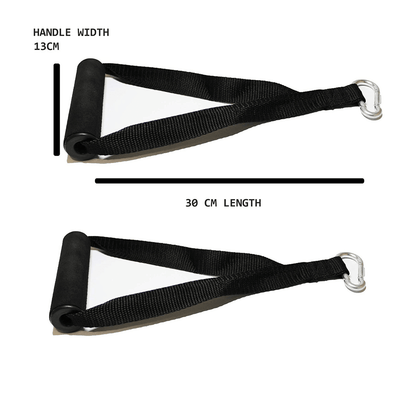 Heavy Duty (Pair) Gym Cable Machine Attachments, Resistance Band Stirrup Handles - Fitness Health 