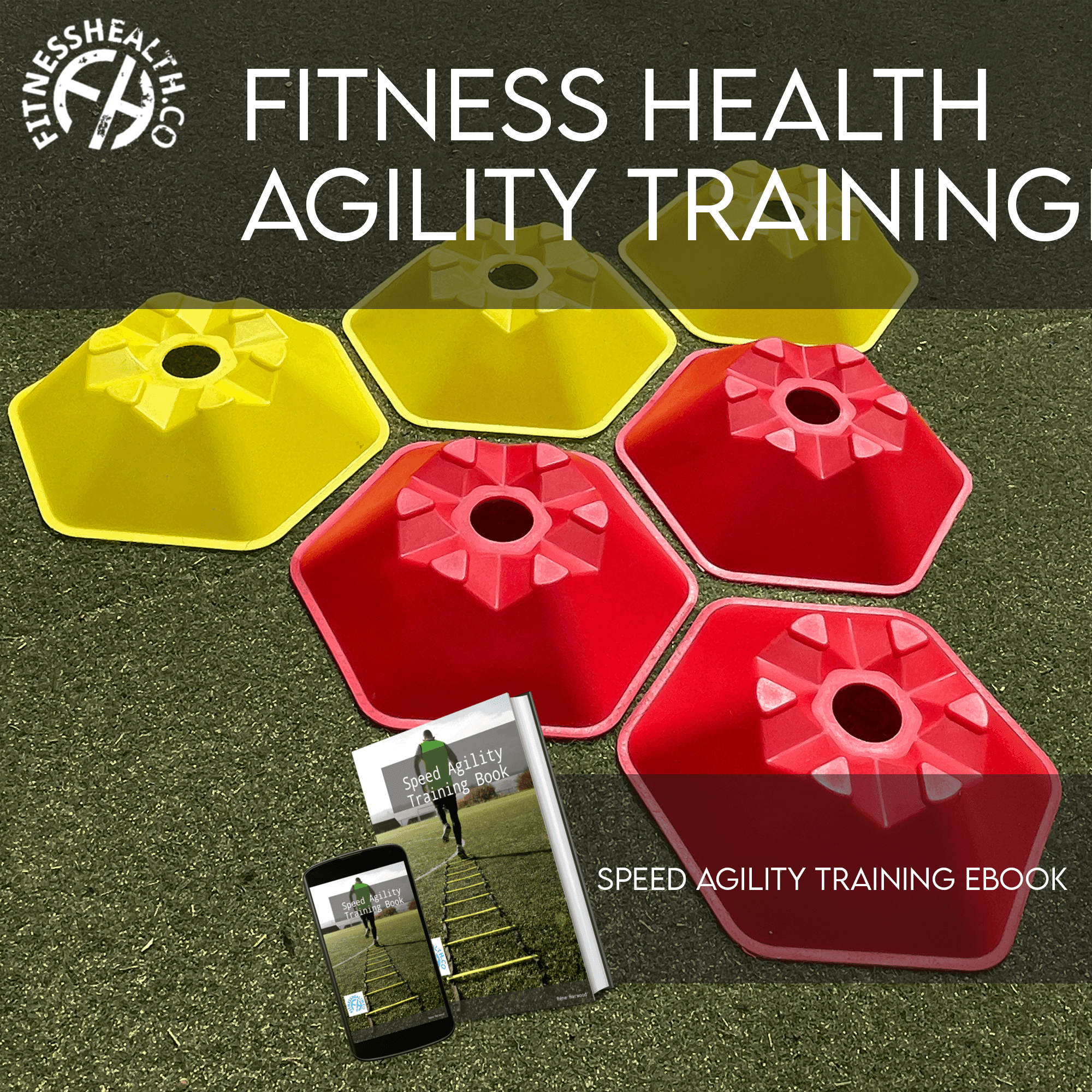 Hexagon Cone with Hurdle Pole Set ( 8 cones & 4 Agility Poles) - Fitness Health