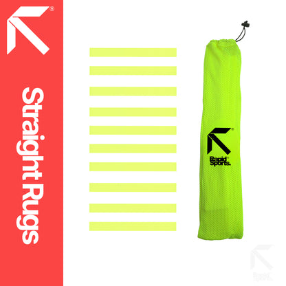 Speed Agility Ladder Flat Markers - 10-Piece 50cm Fluorescent Yellow Non-Slip Training