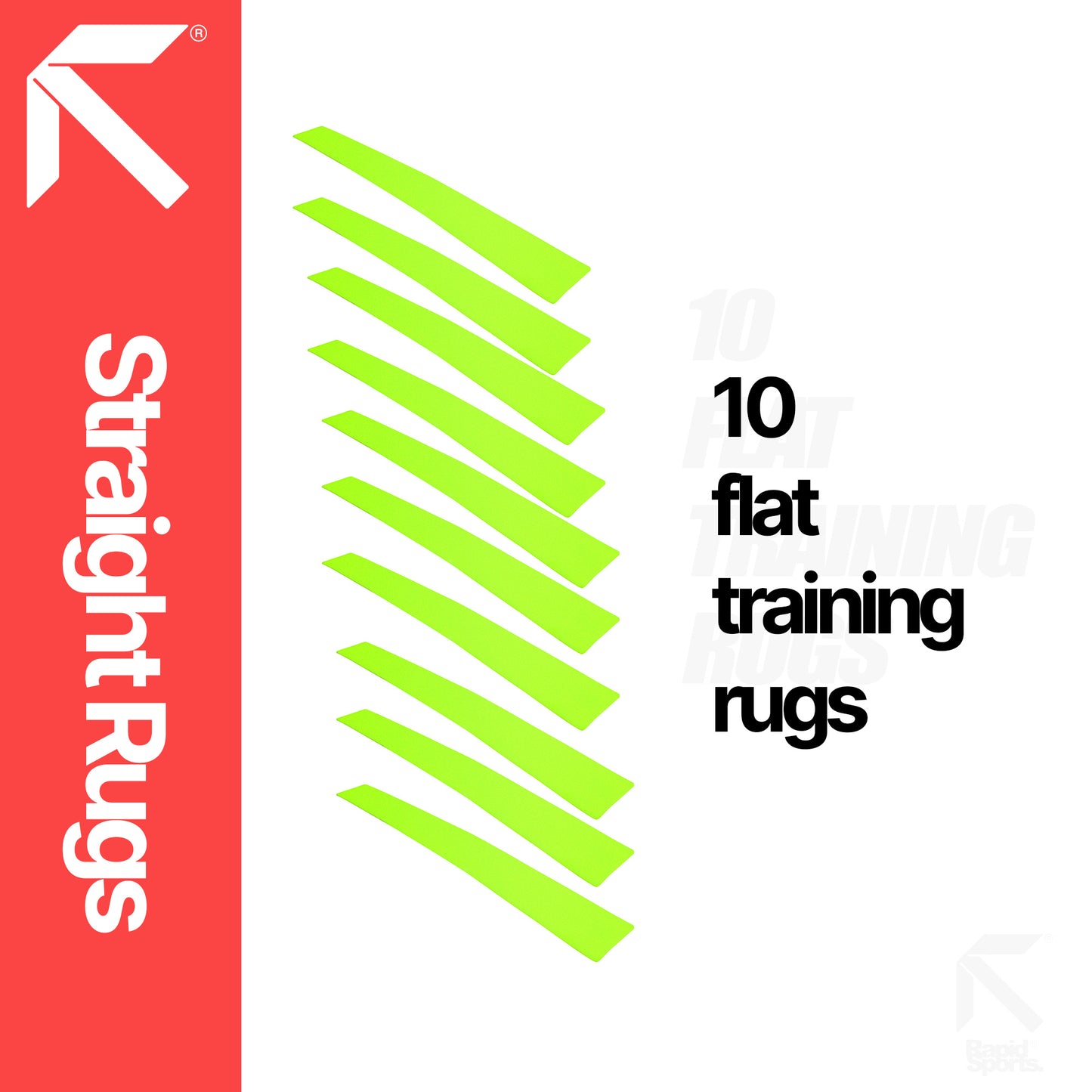 Speed Agility Ladder Flat Markers - 10-Piece 50cm Fluorescent Yellow Non-Slip Training