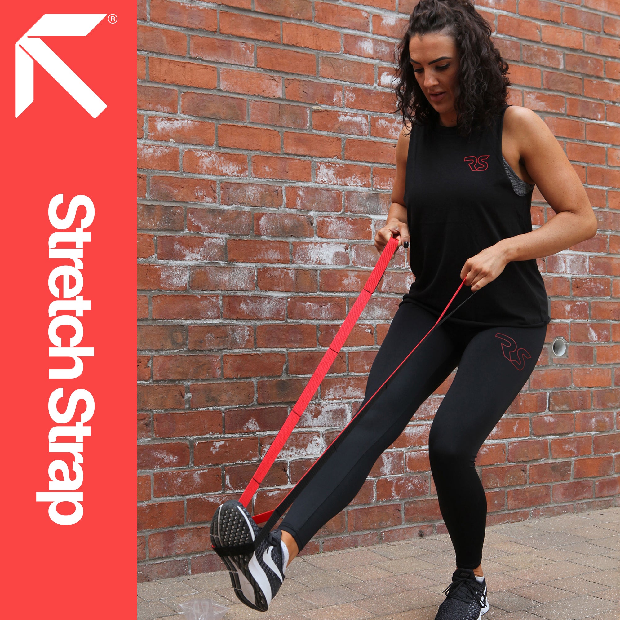 RAPID Yoga Stretch Strap with 10 Loops - 6ft Non-Elastic Stretching Strap