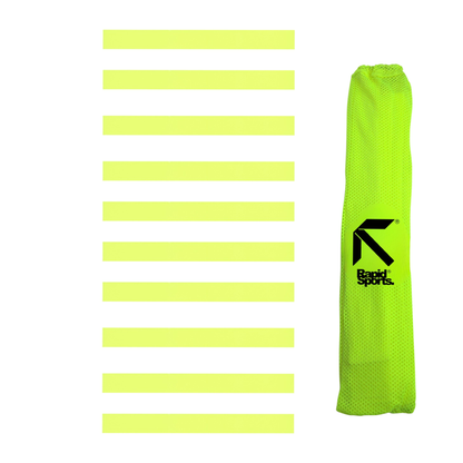Speed Agility Ladder Flat Markers - 10-Piece 50cm Fluorescent Yellow Non-Slip Training